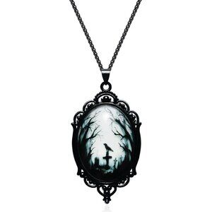 Gothic Necklace Black Choker Vampire Pendant Halloween Costume Jewelry for Women